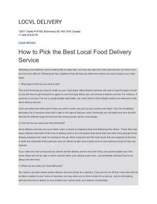 locvl delivery