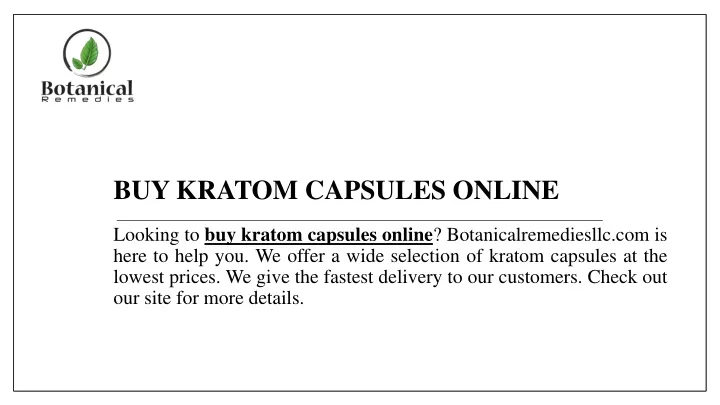 buy kratom capsules online