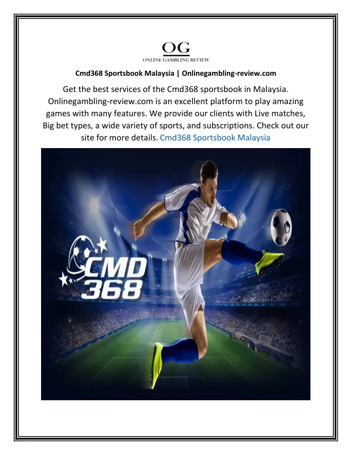 cmd368 sportsbook malaysia onlinegambling review