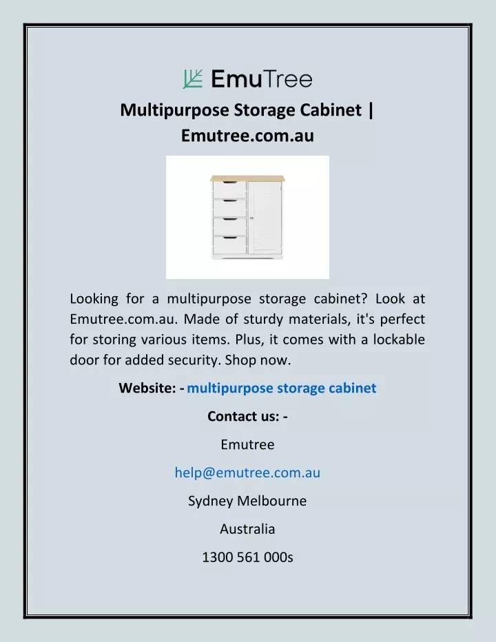 multipurpose storage cabinet emutree com au