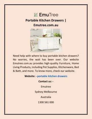 Portable Kitchen Drawers | Emutree.com.au