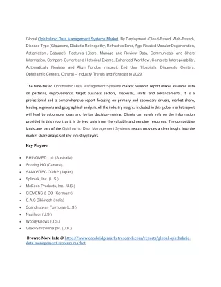 global ophthalmic data management systems market