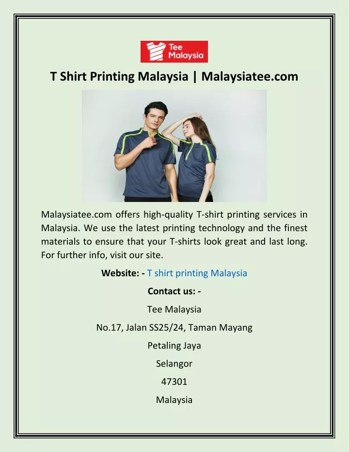 t shirt printing malaysia malaysiatee com
