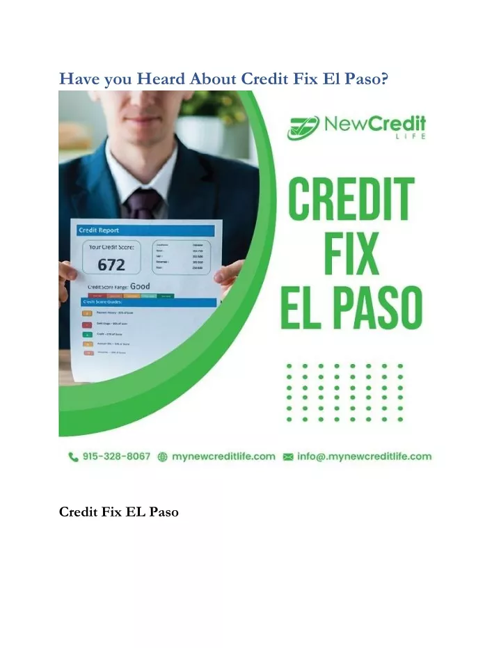 have you heard about credit fix el paso