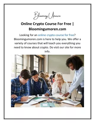 Online Crypto Course For Free  Bloomingumoren.com