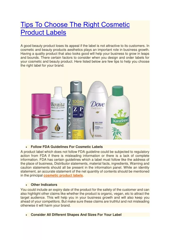 tips to choose the right cosmetic product labels