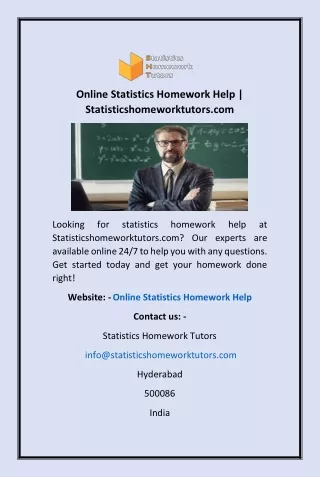 online statistics homework help
