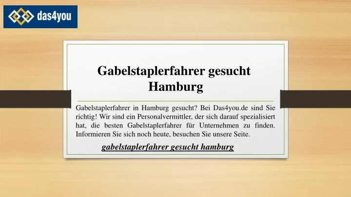 gabelstaplerfahrer gesucht hamburg