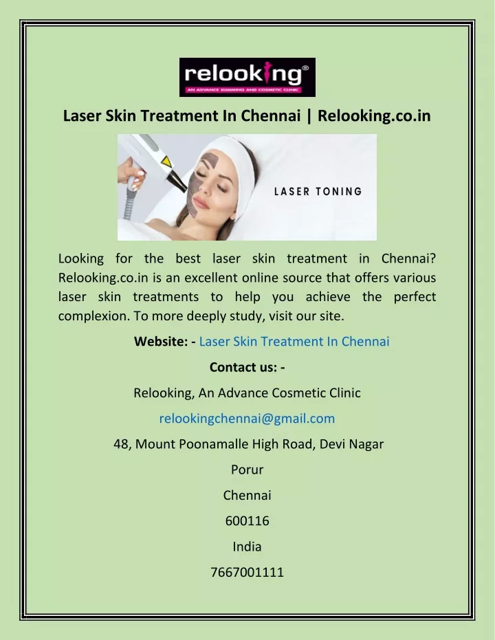 laser skin treatment in chennai relooking co in