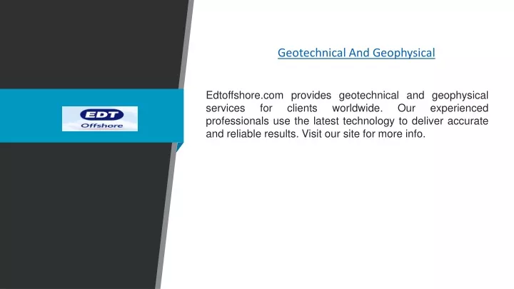 geotechnical and geophysical