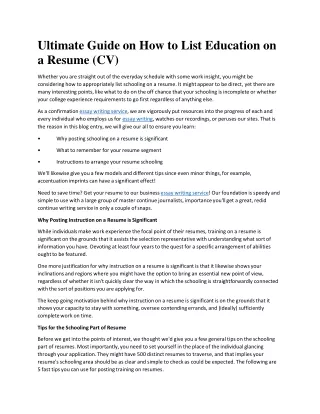 ultimate guide on how to list education on a resume cv
