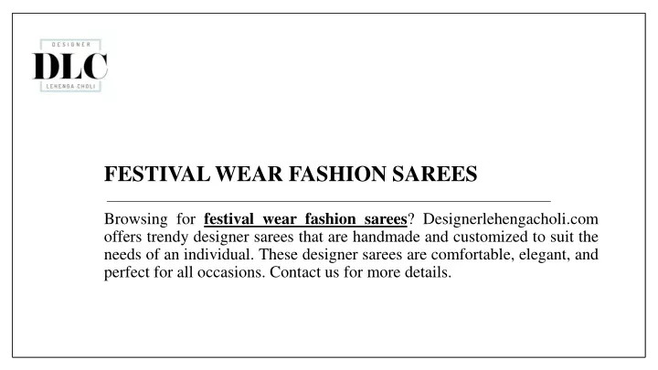 festival wear fashion sarees