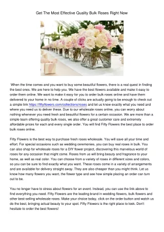 get the most effective quality bulk roses right