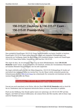 156-315.81 Deutsche & 156-315.81 Exam - 156-315.81 Praxisprüfung