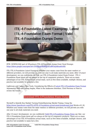 ITIL-4-Foundation Latest Examprep, Latest ITIL-4-Foundation Exam Format | Valid ITIL-4-Foundation Dumps Demo