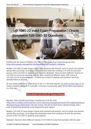 1z0-1045-22 Valid Exam Preparation | Oracle Simulation 1z0-1045-22 Questions