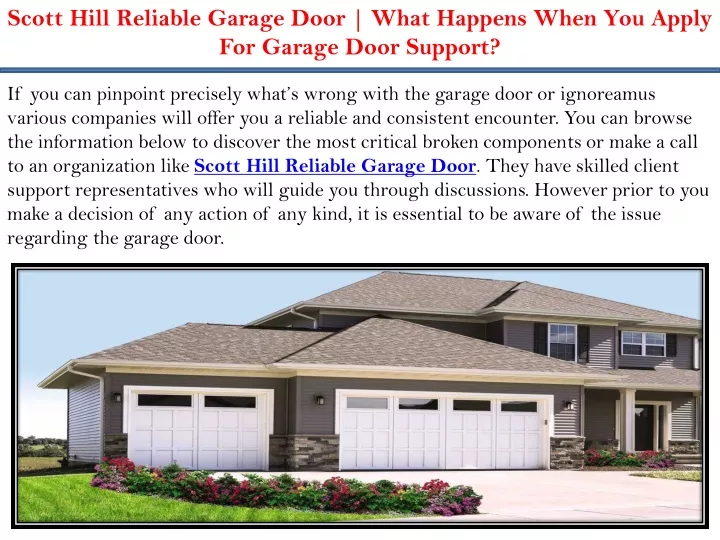 scott hill reliable garage door what happens when