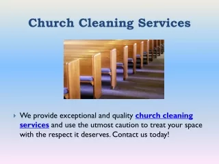 Church Cleaning Services