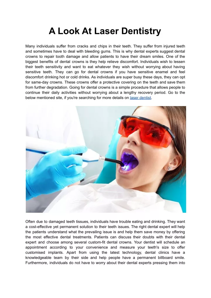 a look at laser dentistry