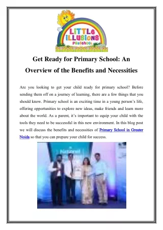 get ready for primary school an
