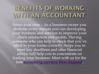 Benefits Of Working With An Accountant