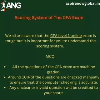 Scoring System of The CFA Exam Online in Delhi