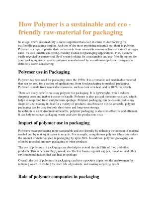 How-Polymer-is-a-sustainable-and-eco-friendly-raw-material-for-packaging