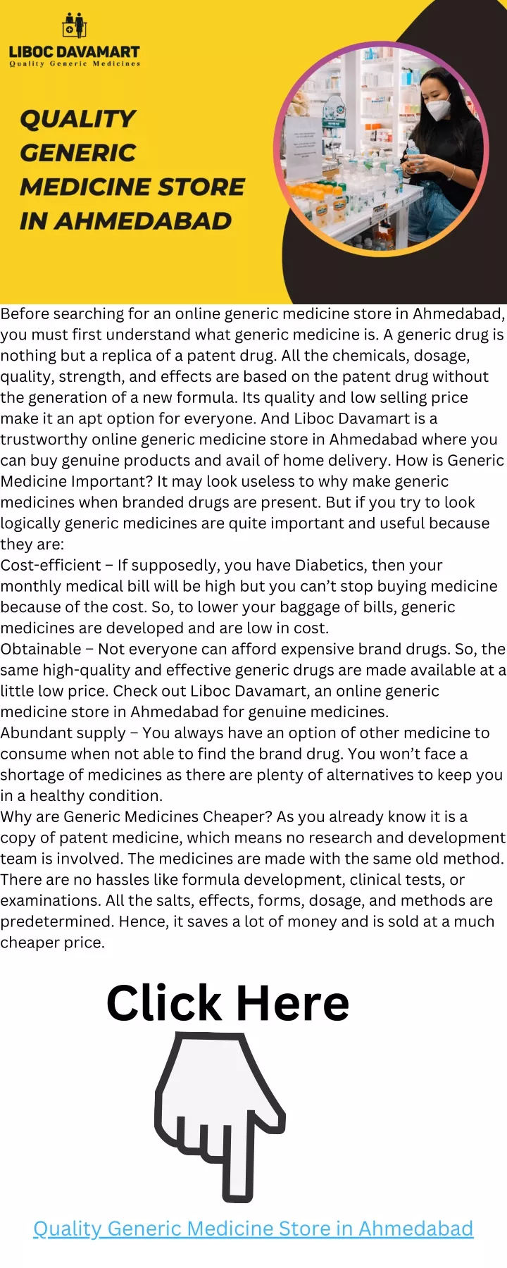 before searching for an online generic medicine