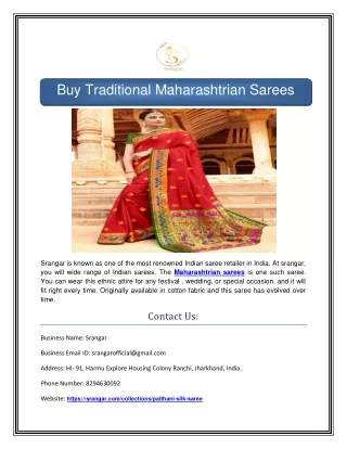 Traditional Maharashtrian Sarees