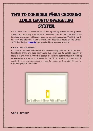 Tips to consider when choosing Linux ubuntu operating system