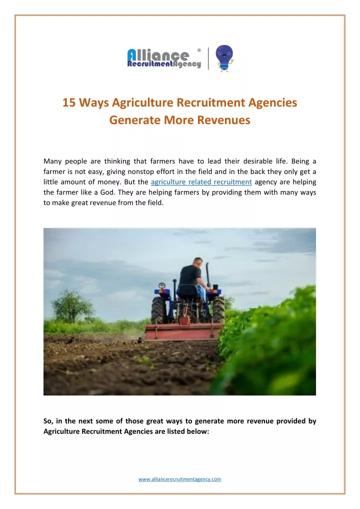 PPT - Agriculture Related Recruitment PowerPoint Presentation, Free ...