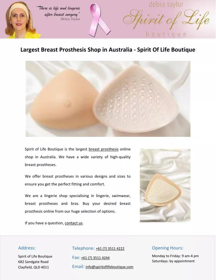 largest breast prosthesis shop in australia