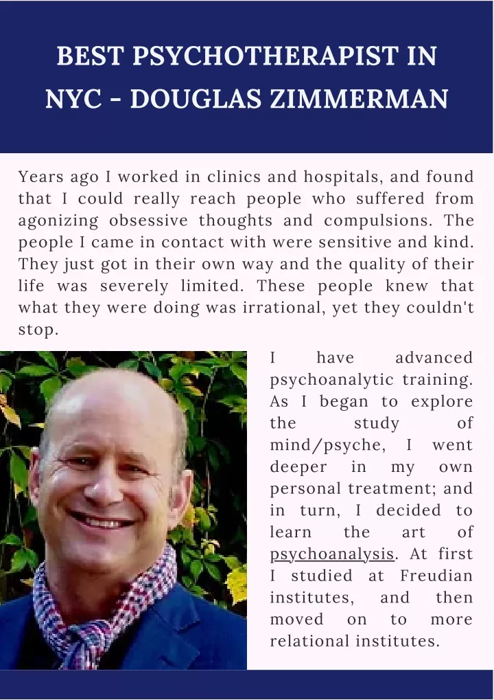 best psychotherapist in nyc douglas zimmerman