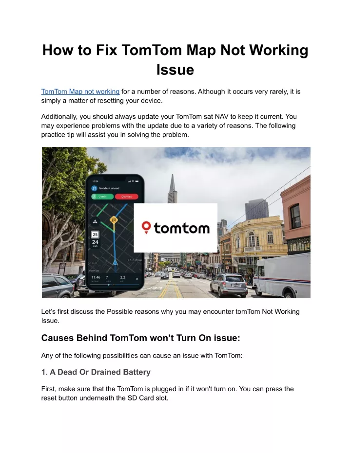 PPT How to Fix TomTom Map Not Working Issue PowerPoint Presentation