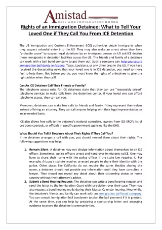 rights of an immigration detainee what to tell