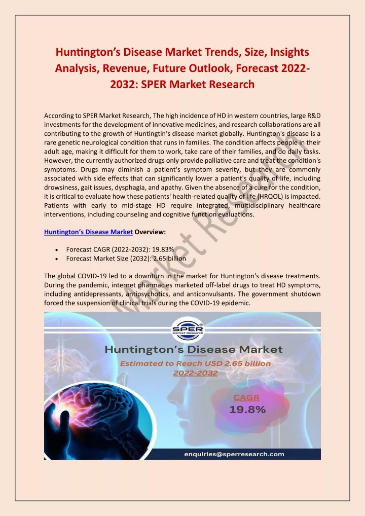 huntington s disease market trends size insights