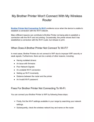 my brother printer won t connect with my wireless