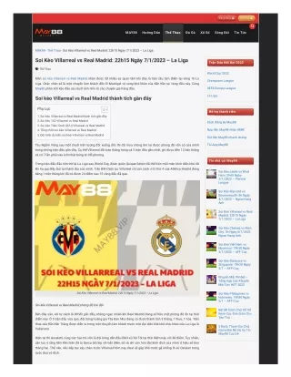 Soi Kèo Villarreal vs Real Madrid: 22h15 Ngày 7/1/2023 – La Liga