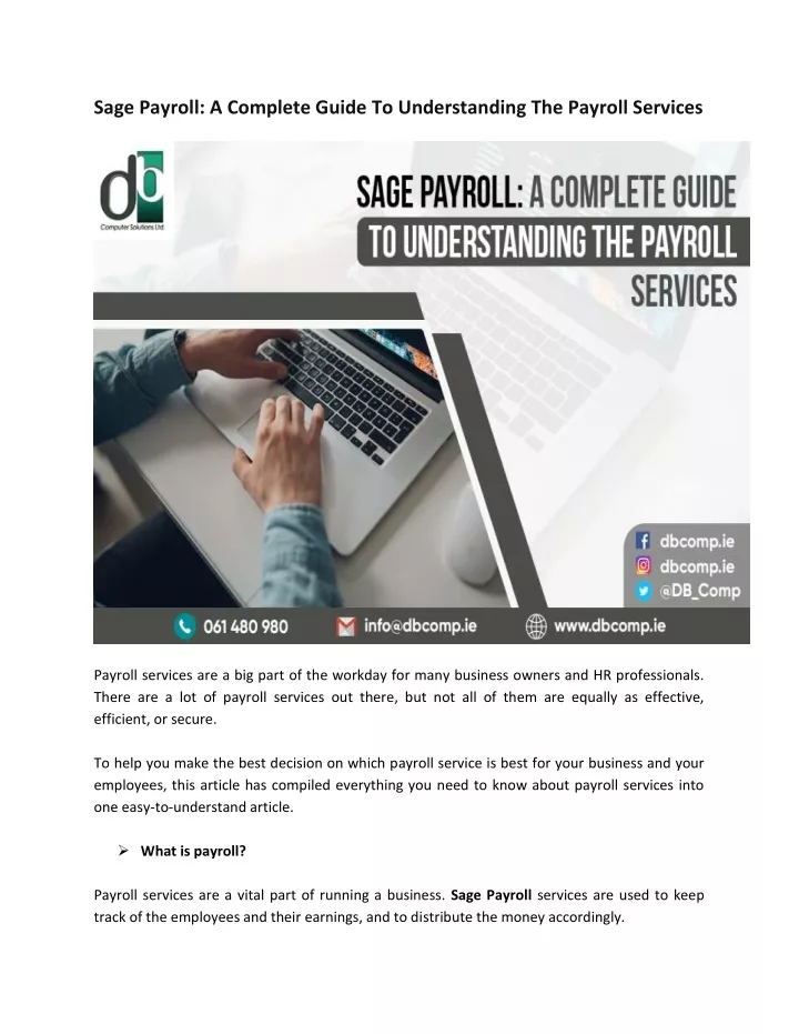 sage payroll a complete guide to understanding