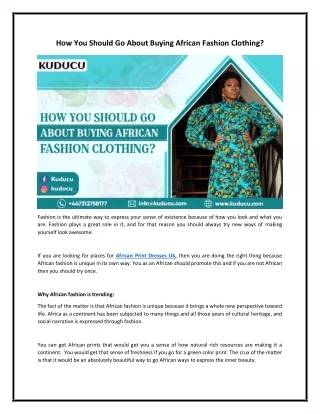 How You Should Go About Buying African Fashion Clothing?