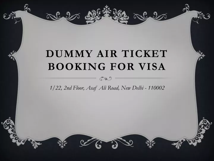 dummy air ticket booking for visa