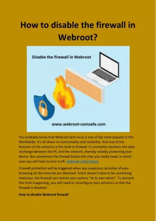how to disable the firewall in webroot