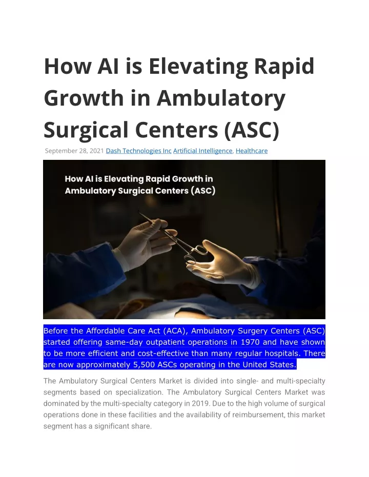 how ai is elevating rapid growth in ambulatory