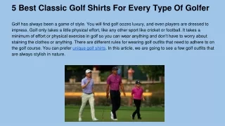 5 Best Classic Golf Shirts For Every Type Of Golfer