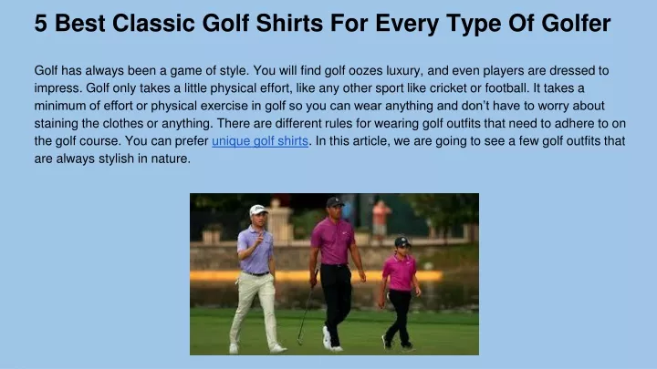 5 best classic golf shirts for every type of golfer