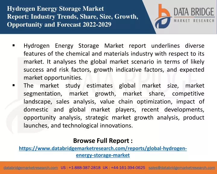 hydrogen energy storage market report industry