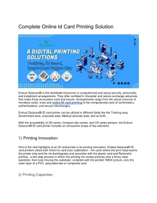complete online id card printing solution