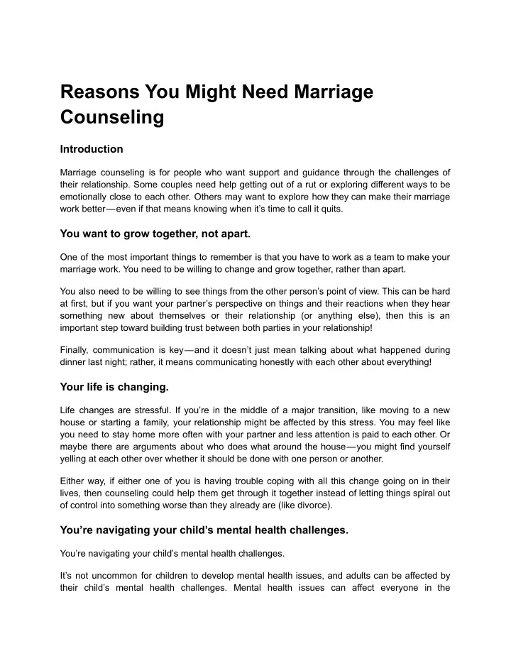 Ppt Reasons You Might Need Marriage Counseling Powerpoint