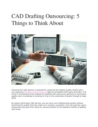 CAD Drafting Outsourcing