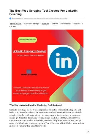 the best web scraping tool created for linkedin